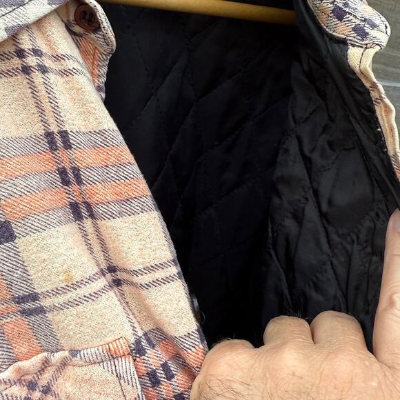 Sears Fieldmaster Vintage 1990s brown plaid quilt lined button up jacket Size XL - Picture 6 of 7